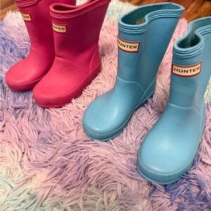 Hunter Children's Pink and Blue Boots toddler 6 and 5